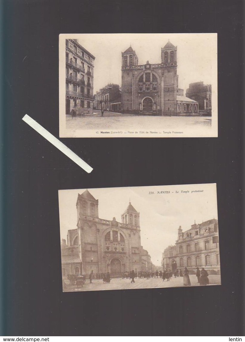 Nantes / Lot De 2 CP / Place De L'édit De Nantes, Le Temple Protestant - Nantes