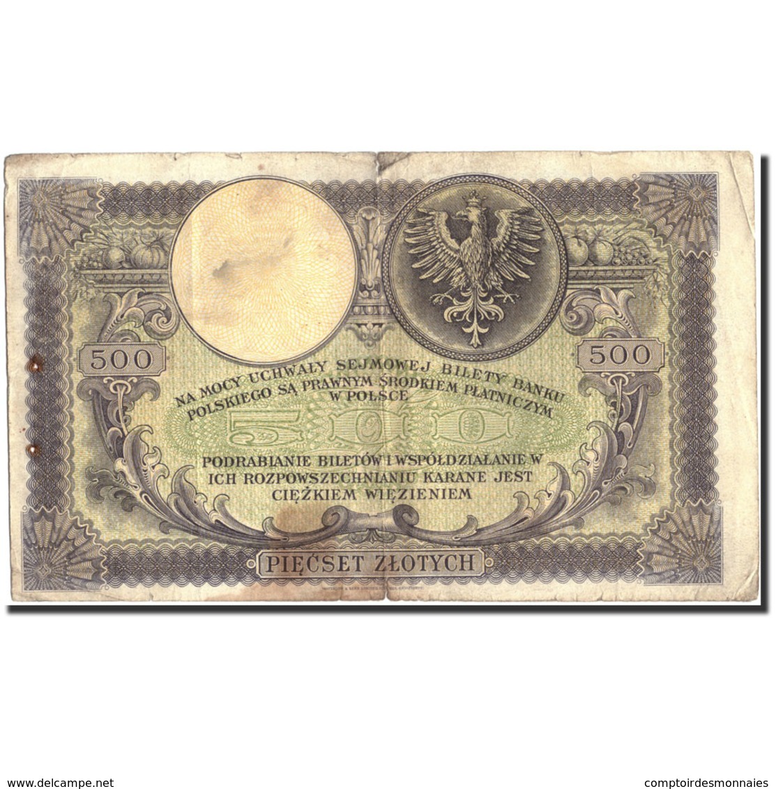 Billet, Pologne, 500 Zlotych, 1919, 1919-02-28, KM:58, B - Pologne