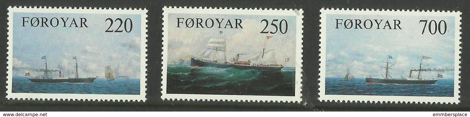 Faroe Islands - 1983 Old Cargo Liners  MNH **   SG 78-80  Sc 90-2 - Faroe Islands