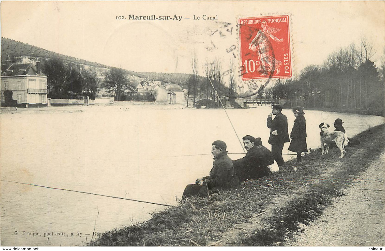 MAREUIL SUR AY LE CANAL PECHEURS A LA LIGNE - Mareuil-sur-Ay