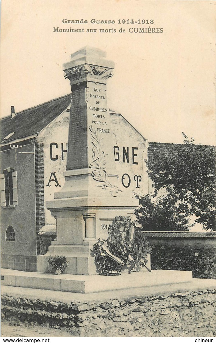 CUMIERES MONUMENT AUX MORTS - Sonstige & Ohne Zuordnung