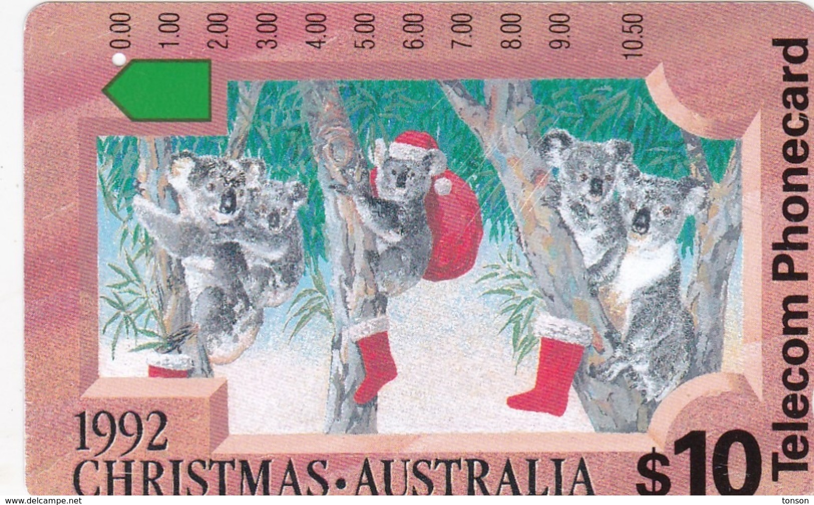 Australia, N920633a,  1992 Christmas -Koalas On Christmas Eve, 2 Scans. - Natale