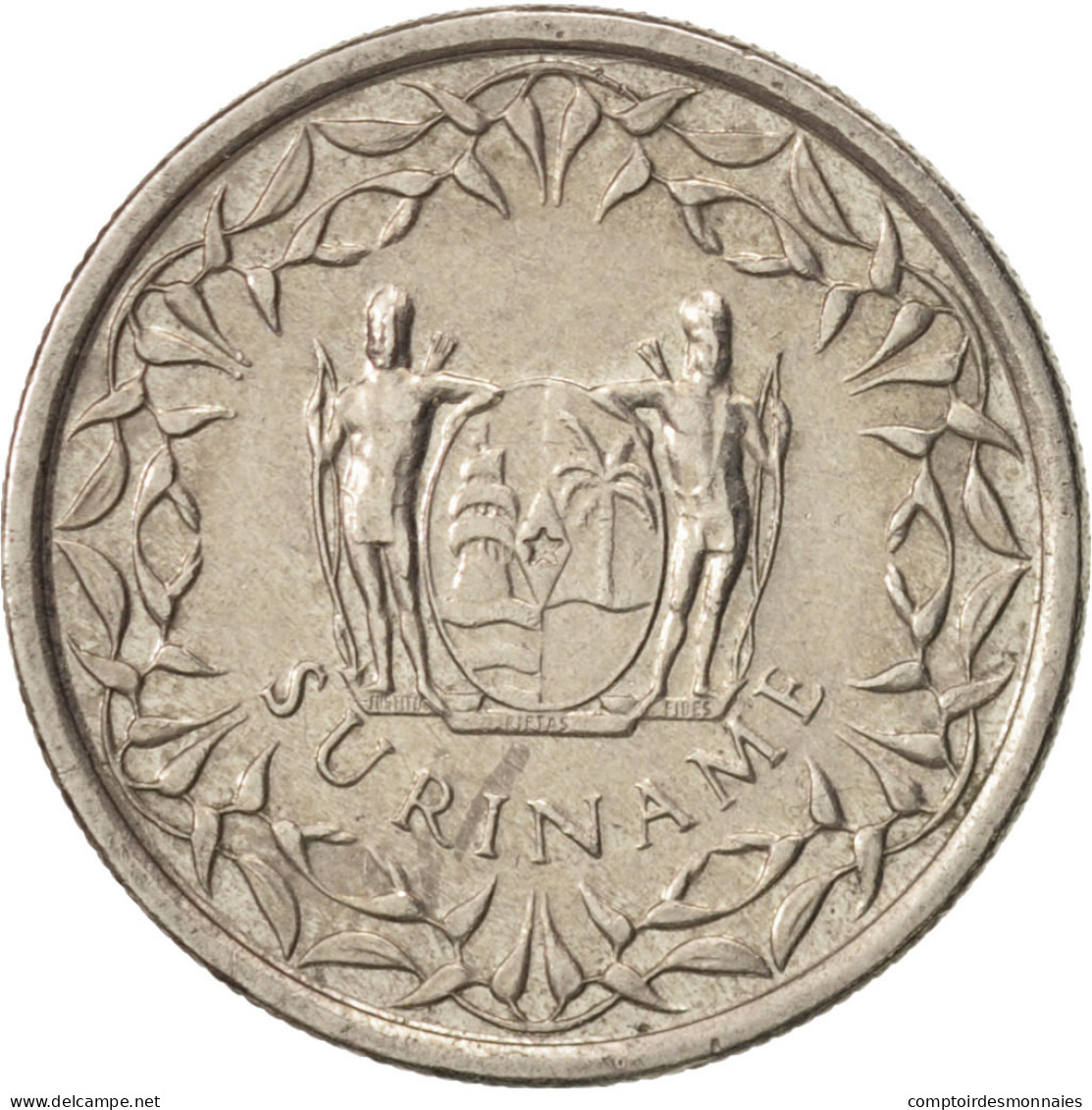 Monnaie, Surinam, 25 Cents, 2009, TTB+, Nickel Plated Steel, KM:14A - Surinam 1975 - ...