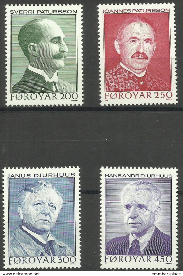 Faroe Islands - 1984 Writers  MNH **   SG 96-9  Sc 108-11 - Faroe Islands