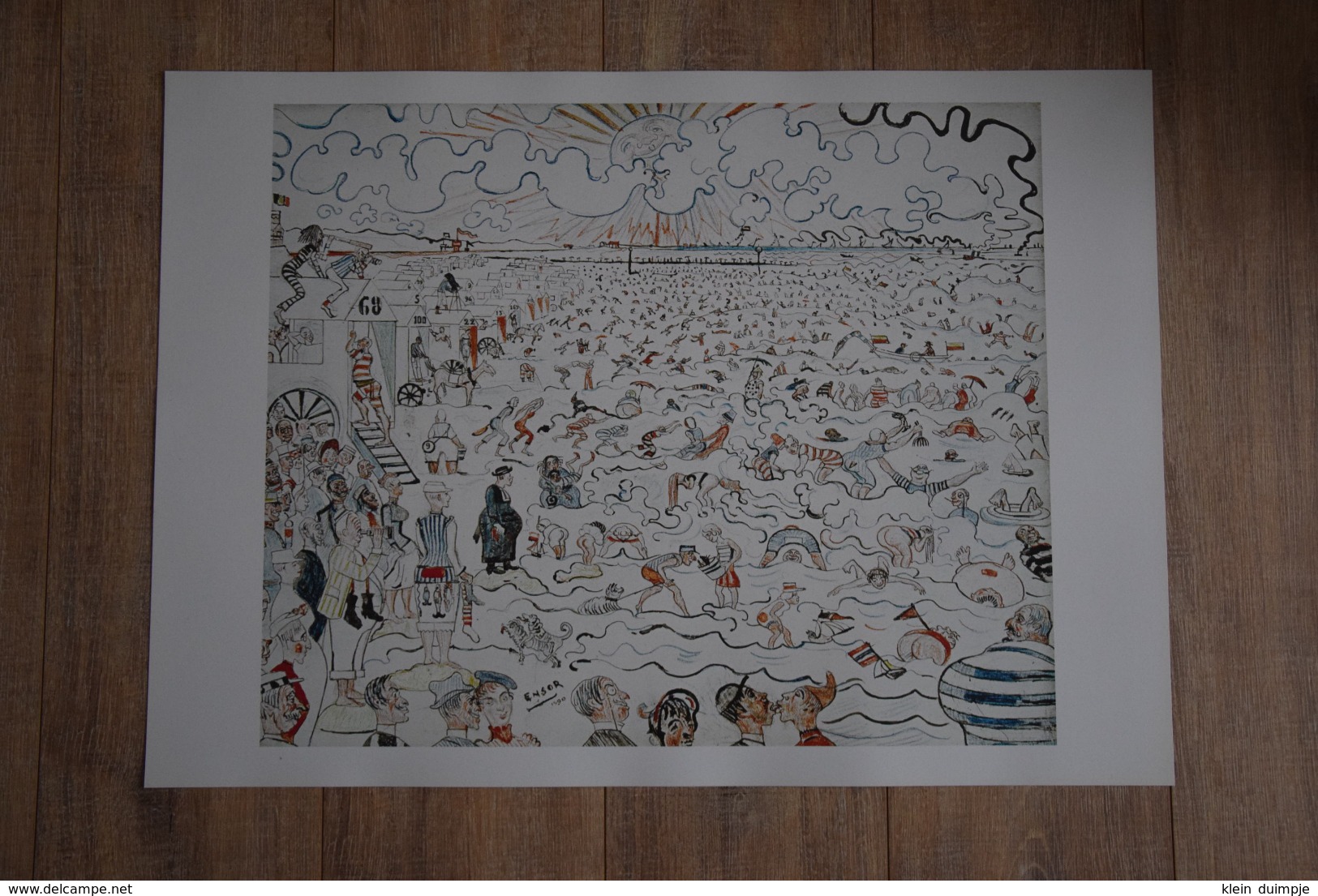 Poster James Ensor, Les Bains à Ostende - De Baden In Oostende. The Baths At Ostend. 50X70cm - Populaire Kunst
