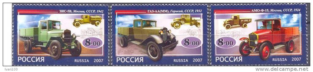 2007. Russia, Old Cars, 3v,  Mint/** - Nuovi