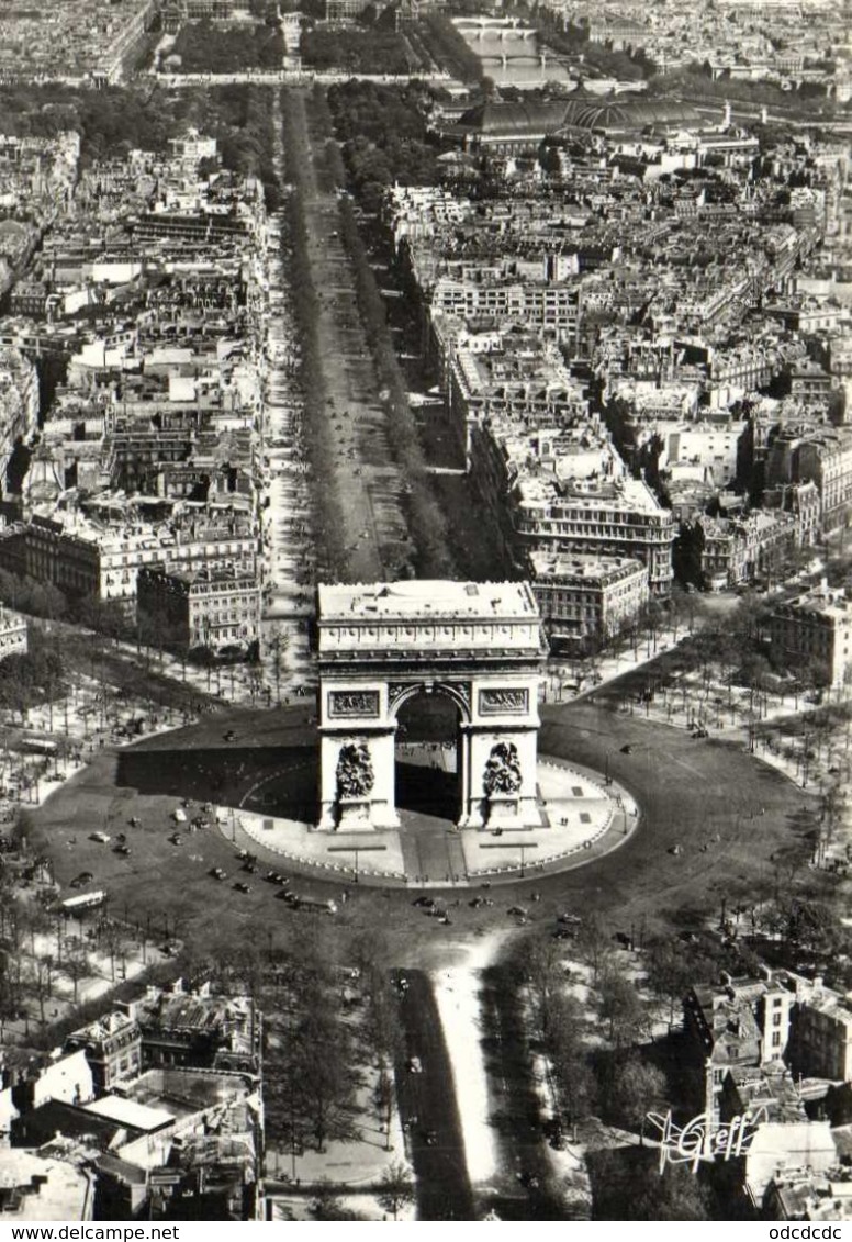 PARIS  Vue Aérienne L'Arc De Triomphe De L' Etoile Et L'Avenue Des Champs Elysées Pilote Operateur R Henrard - Multi-vues, Vues Panoramiques