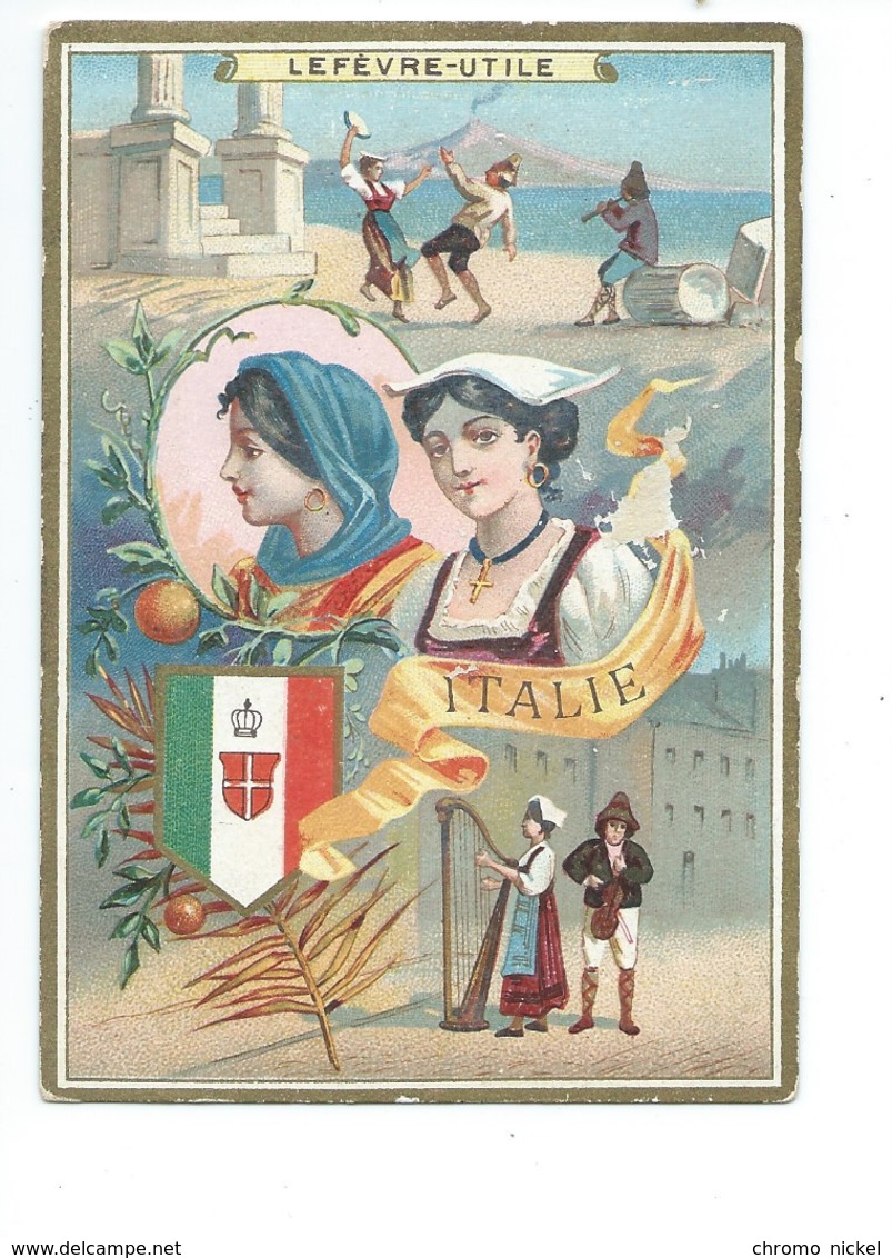 Chromo ITALIE ITALIA  Pub: LU Lefèvre-Utile Bien 110 X 80 Mm 2 Scans - Lu