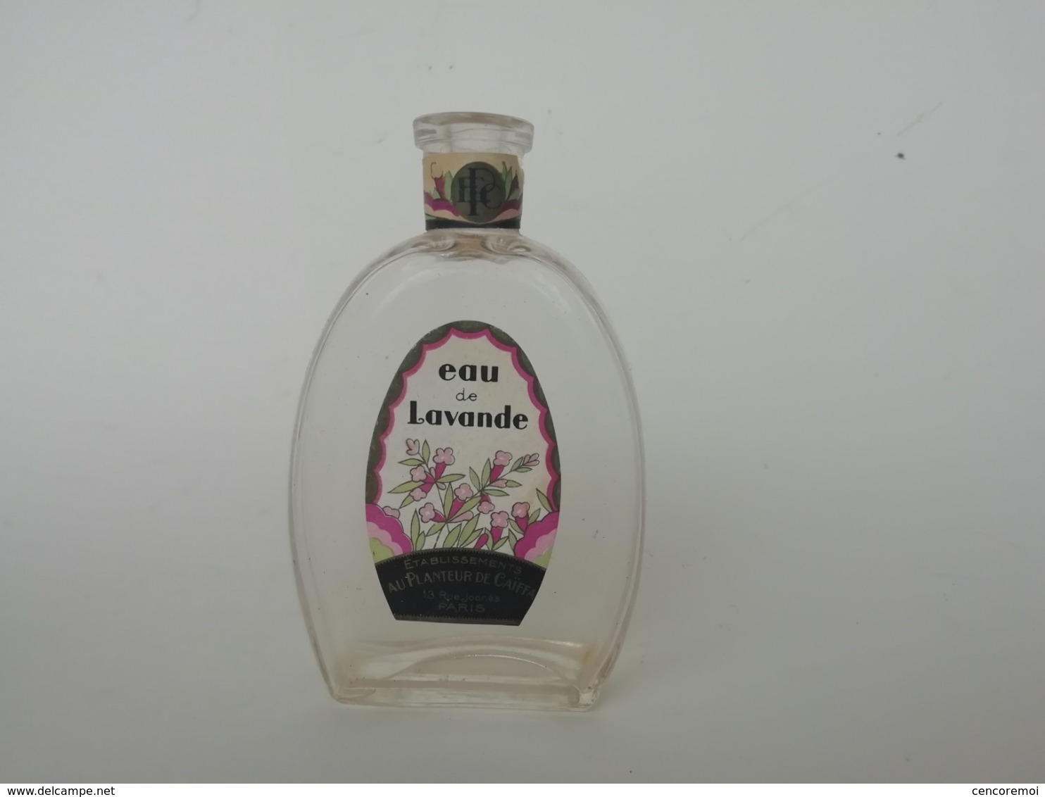 Flacon à Parfum Ancien En Verre Soufflé Eau De Lavande Au Planteur De Caïffa, Paris - Flacons (vides)