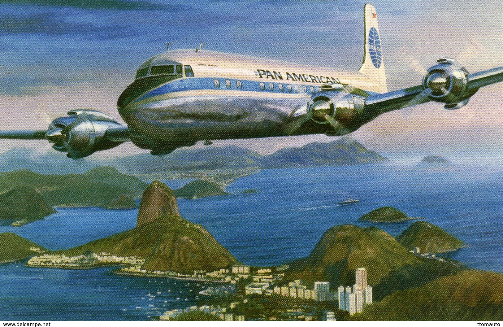 Douglas DC7  -  Pan American - Rio De Janeiro 1959    -  Art Carte Par Benjamin Freudenthal - 1946-....: Modern Era