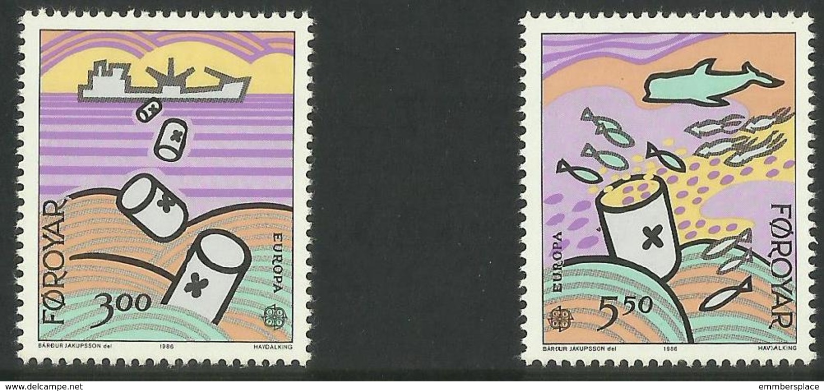 Faroe Islands - 1986 Europa (environment) MNH **   SG 131-2  Sc 143-4 - Faroe Islands