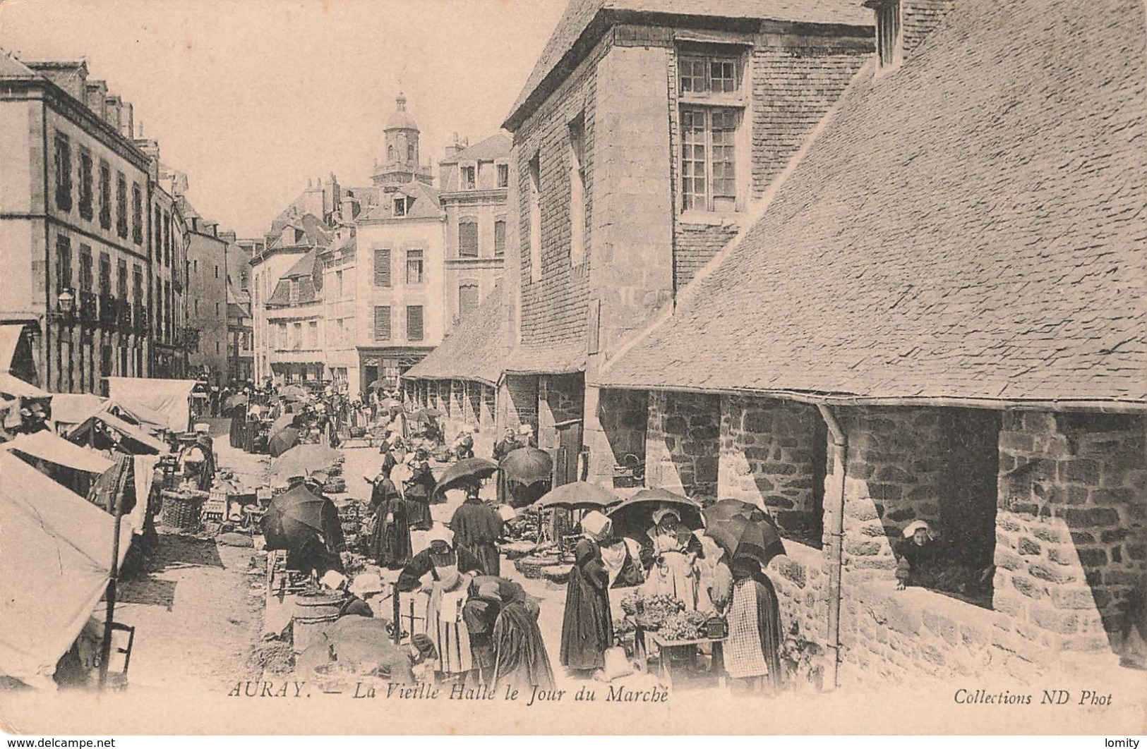 56 Auray Vieille Halle Jour De Marché Timbre + Cachet AEF Premier Jour 1952 Pointe Noire Centenaire Savorgnan Brazza - Auray