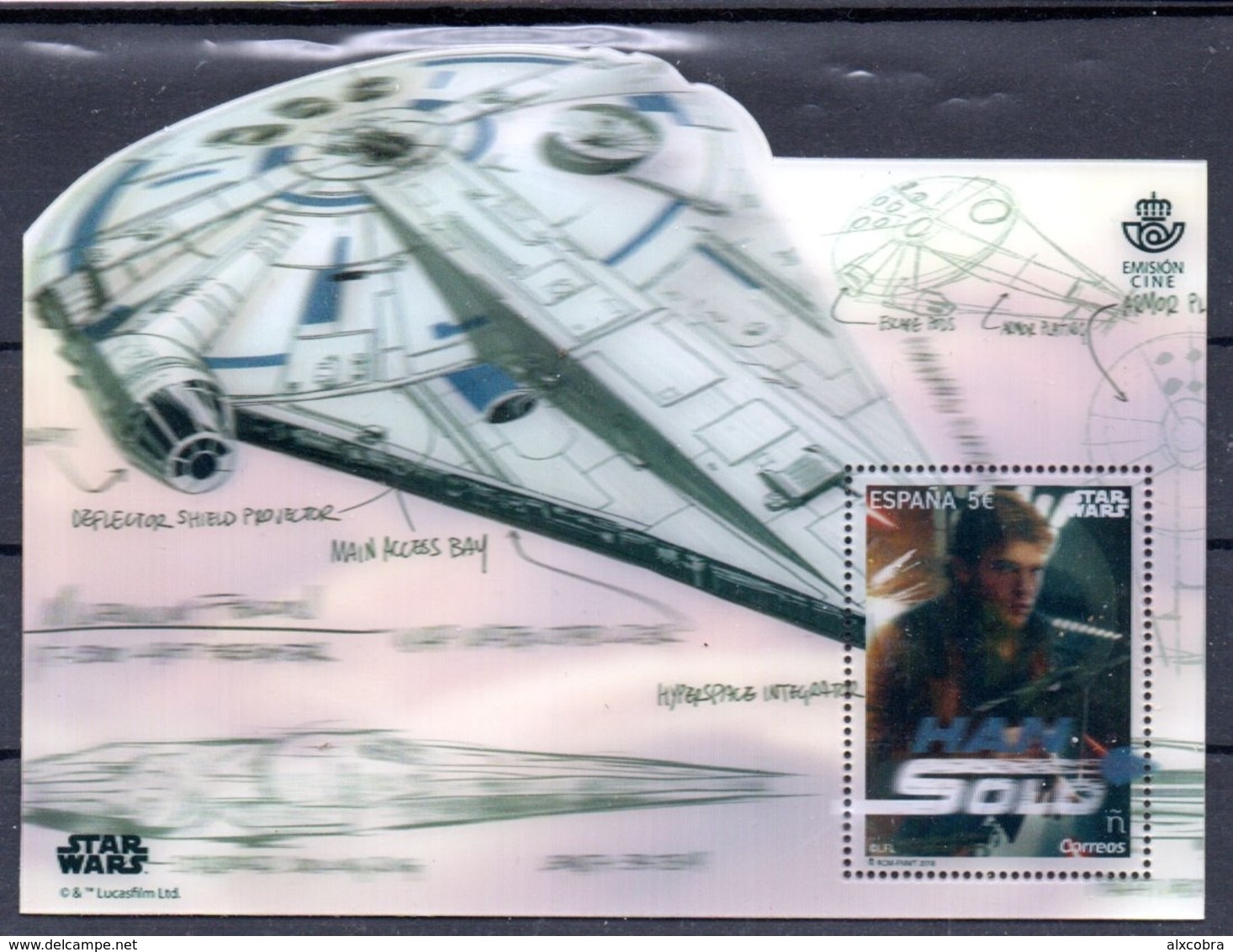 Spain Han Solo Star Wars 2018 M/S Holographic MNH - Hologramas