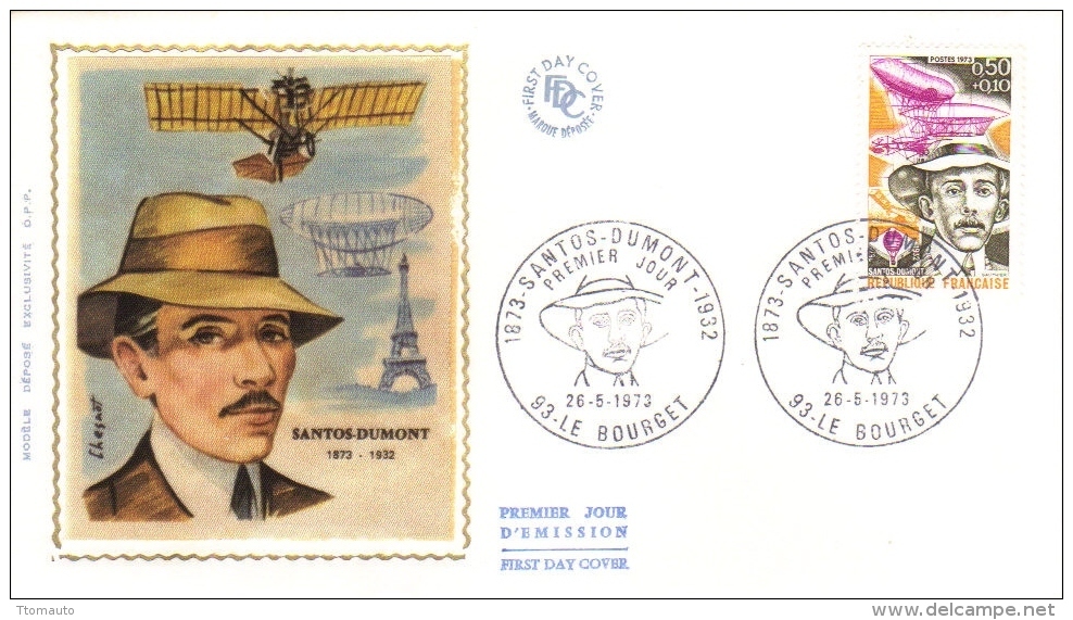 France  -  Santos-Dumont  -  Pionnier De L'Aviation  -  1er Enveloppe -  FDC - Airplanes
