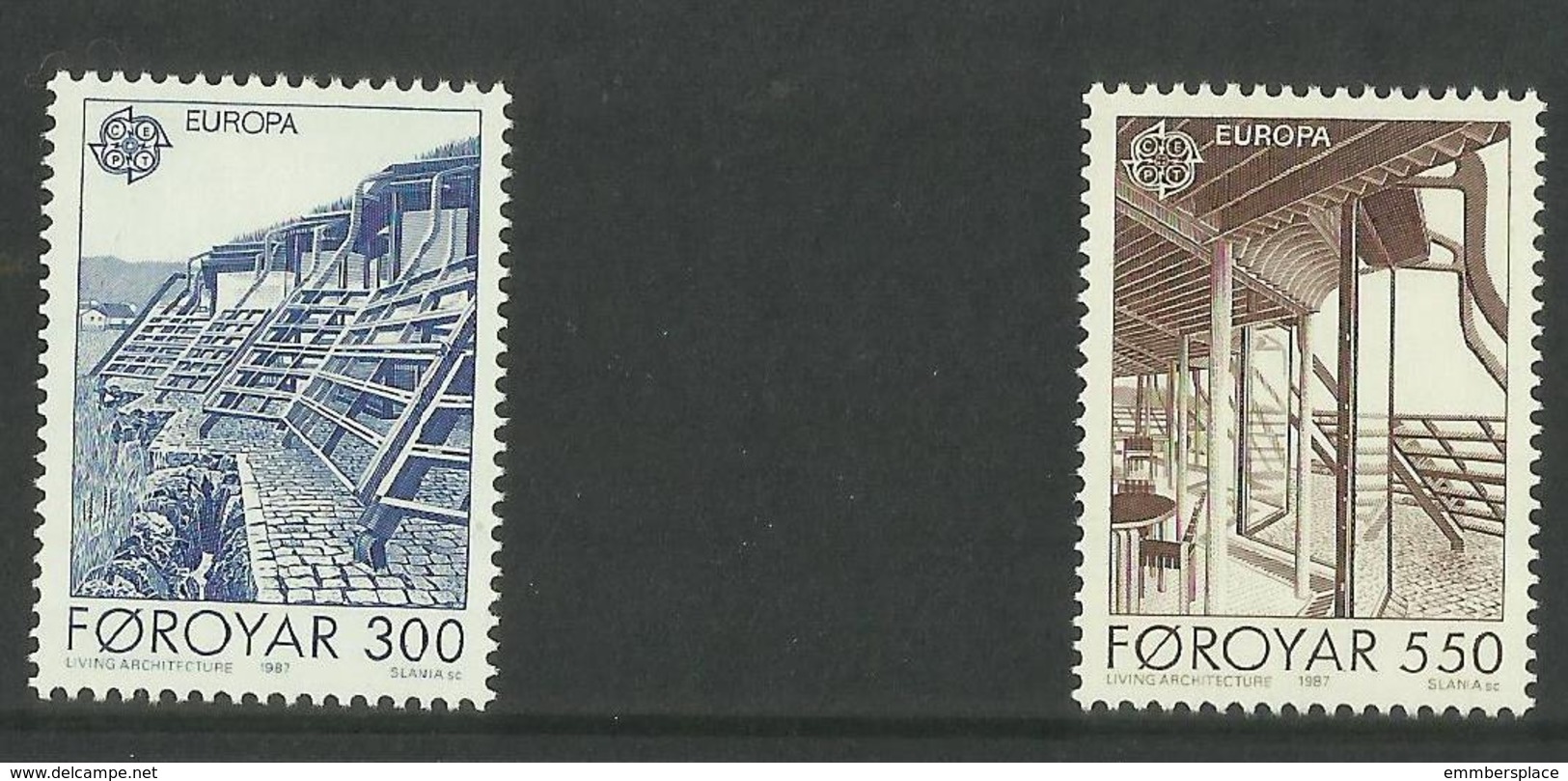 Faroe Islands - 1987 Europa (architecture) Set Of 2 MNH **   SG 144-5  Sc 156-7 - Faroe Islands