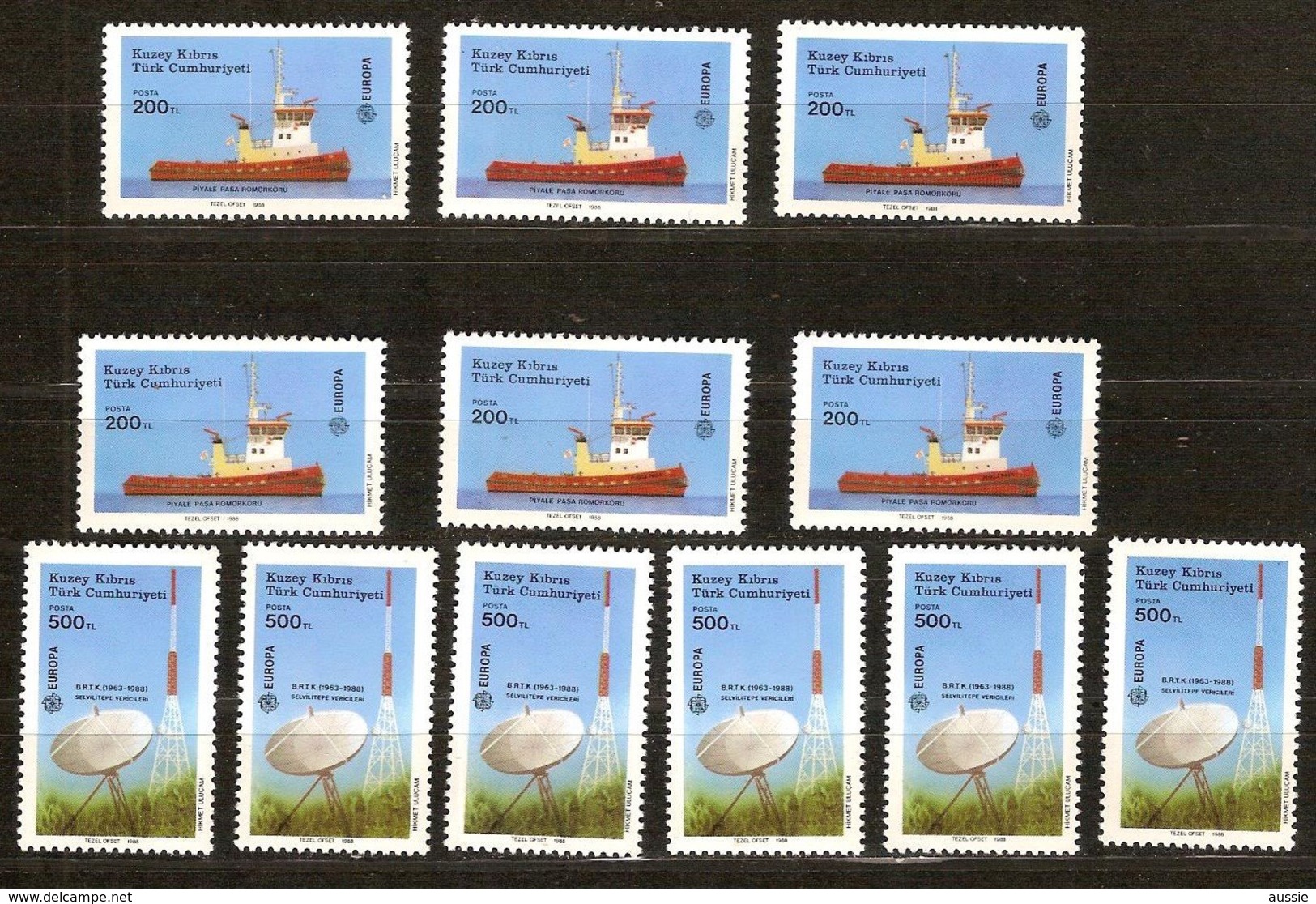 Cept 1988 Chypre Turc Turks Cyprus Yvertn° 208-209 *** MNH 6 Ex. Cote 24,00 € Transport Communication - 1988