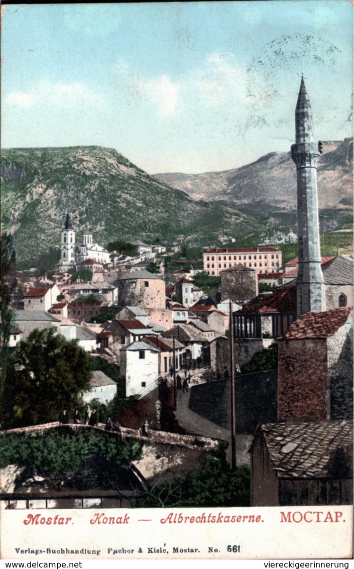 ! Alte Ansichtskarte Mostar, Albrechtskaserne, Bosnien, Bosnia, 1906, Kaserne, Militaria - Bosnia And Herzegovina