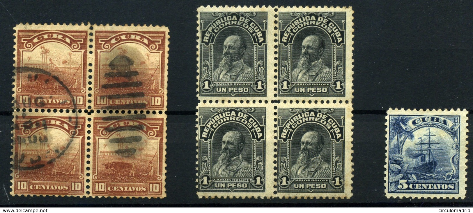 Cuba Nº 146, 150, 165. Año 1899/1914 - Altri & Non Classificati