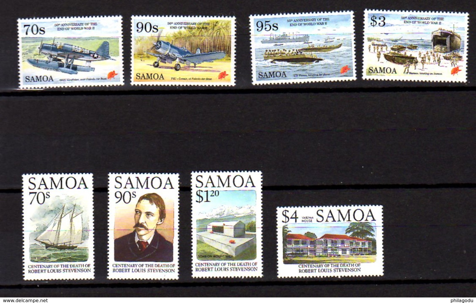 Samoa 1994-95, Louis Stevenson, 2° Guerre Mondiale, Entre 792 Et 817**, Cote 16 €, - Samoa