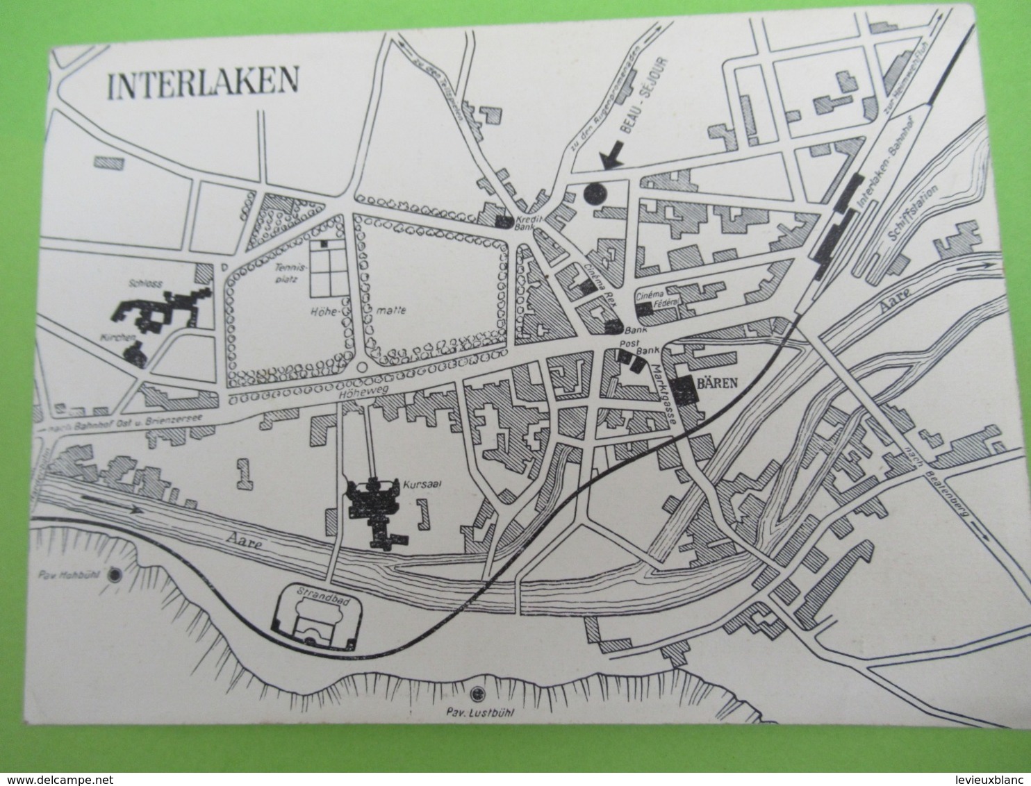 Carte Commerciale/Hotel Baren Interlaken/Suisse/Die Gaststatte Fur Spezialitaten Am Marktplatz/FREY-HUBER/1950   CAC167 - Other & Unclassified