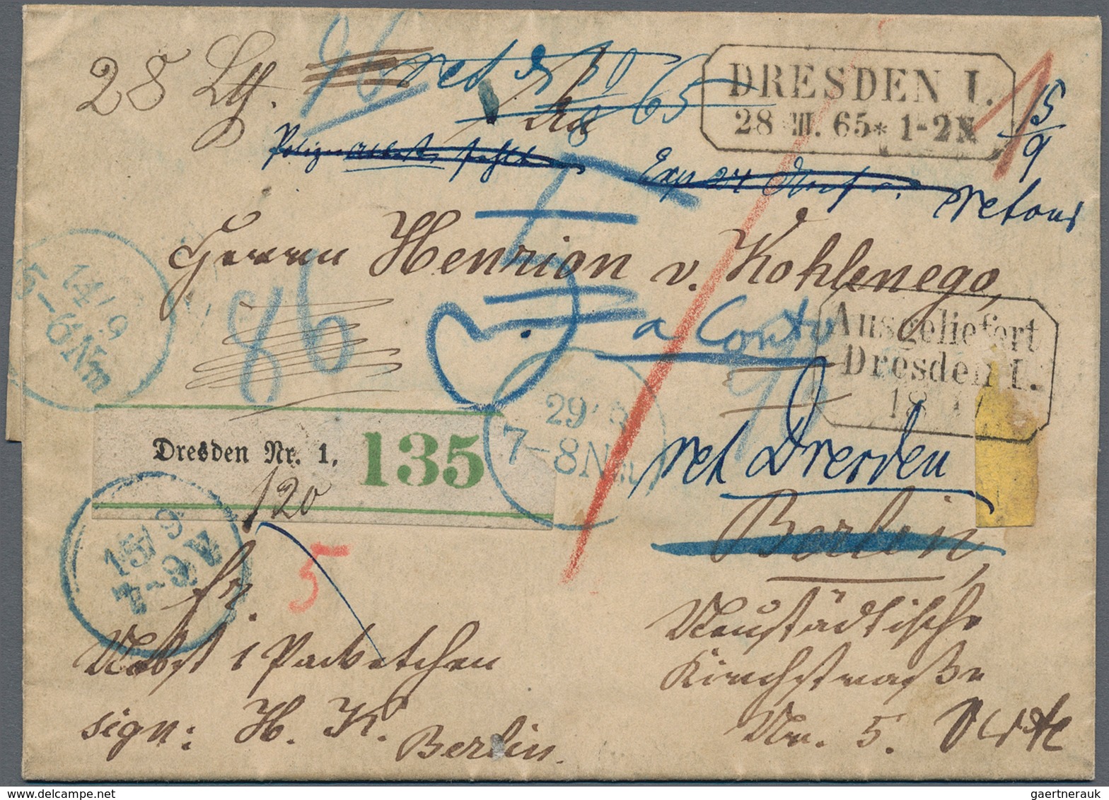 Nachlässe: 1850/1930, Sammlernachlaß Mit Ca. 150 Briefen, Teilbriefen Und Vorderseiten Aus Deutschla - Kilowaar (min. 1000 Zegels)