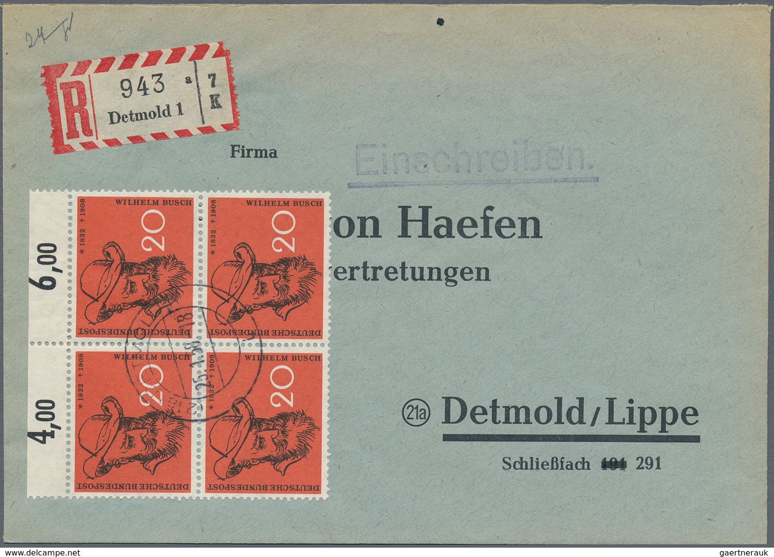 Nachlässe: 1915/1996 Ca., 6 Briefauswahlhefte Mit Deutschen Briefen Und Ganzsachen Mit Hauptwert Deu - Vrac (min 1000 Timbres)