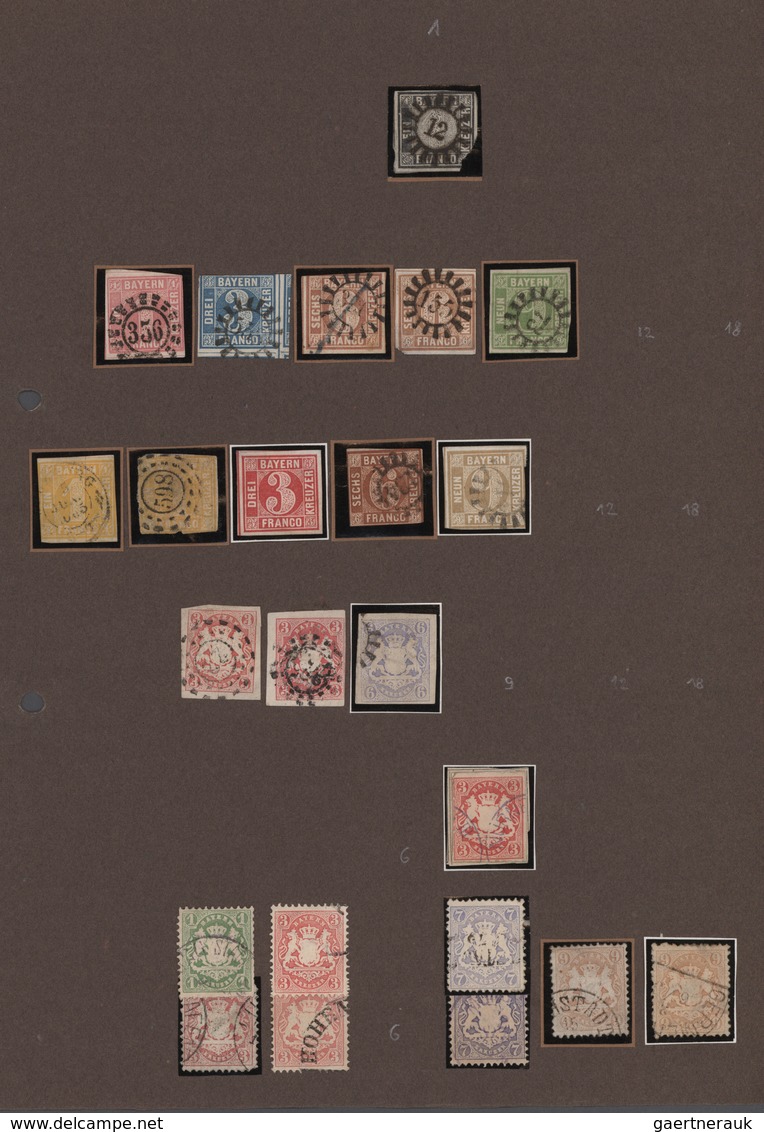 Nachlässe: 1849-1949 Ca.: Acht Ordner Mit Gestempelten Und Ungebrauchten Marken Auf Blättern, Dabei - Vrac (min 1000 Timbres)