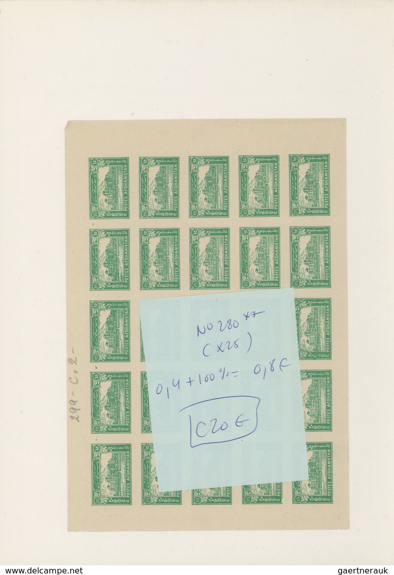 Afghanistan: 1930/1950 (ca): more then MNH 600 values in sheets and sheet parts, many different stam