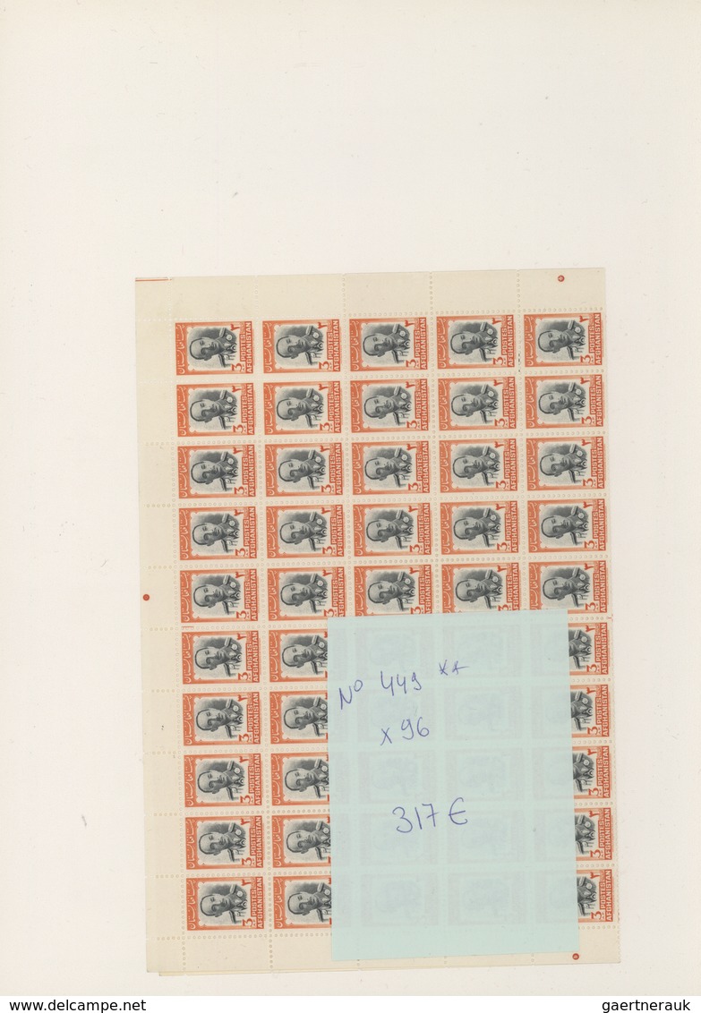 Afghanistan: 1930/1950 (ca): more then MNH 600 values in sheets and sheet parts, many different stam