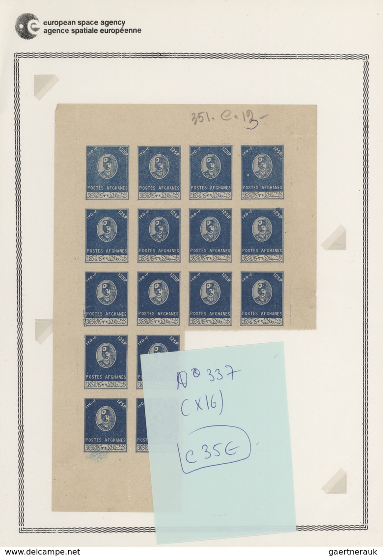 Afghanistan: 1930/1950 (ca): more then MNH 600 values in sheets and sheet parts, many different stam