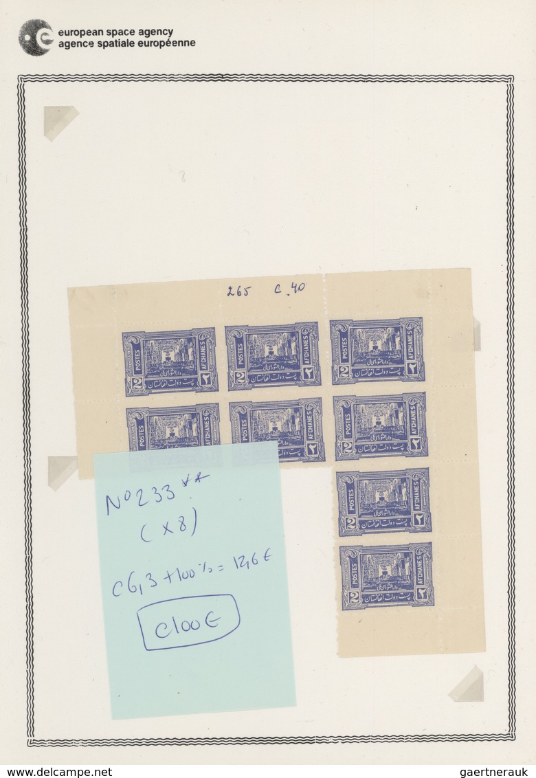 Afghanistan: 1930/1950 (ca): more then MNH 600 values in sheets and sheet parts, many different stam