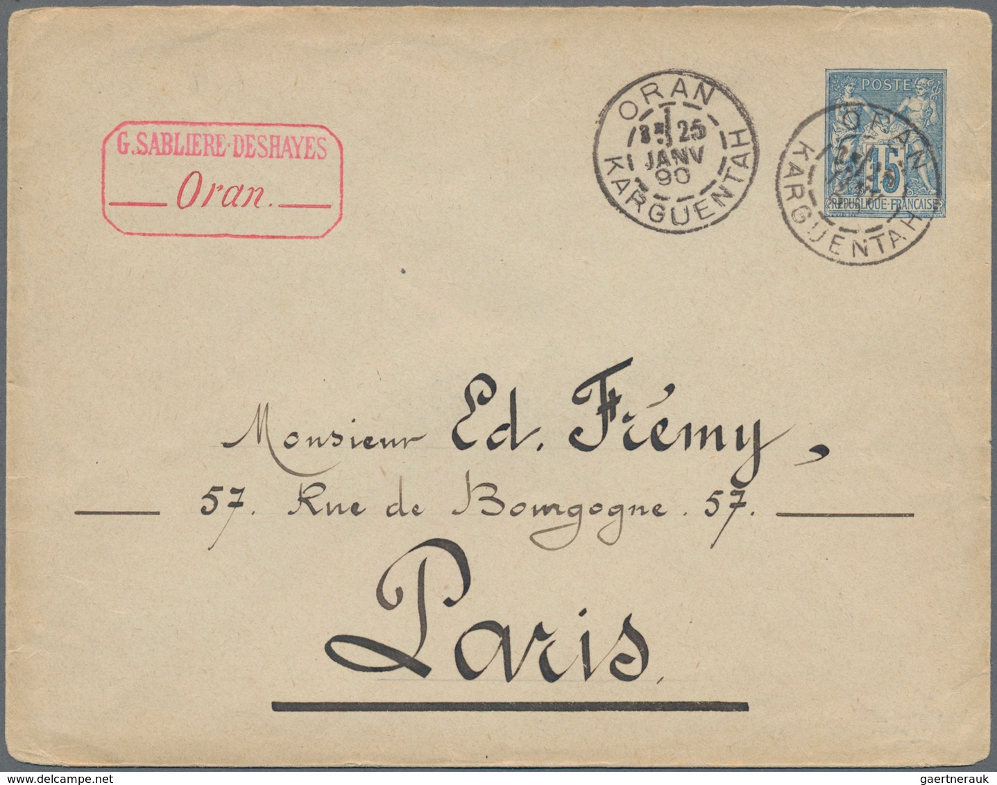 Algerien: 1890/1960 Holding Of Ca. 80 Letters, Cards, Picture-postcards And Used Postal Stationery ( - Lettres & Documents