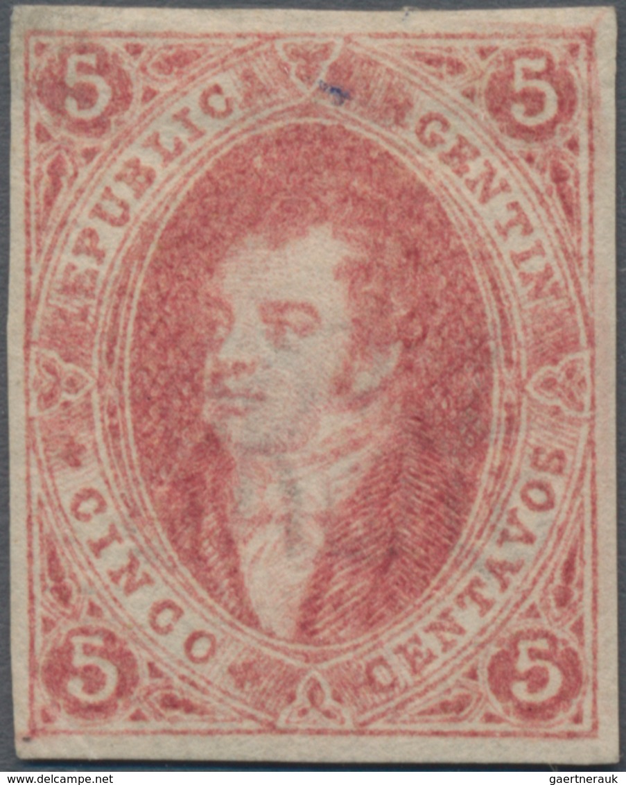 Argentinien: 1864, Print Run Without Perforation, Semi-corrosive Impression, New WITH ORIGINAL GUM, - Other & Unclassified