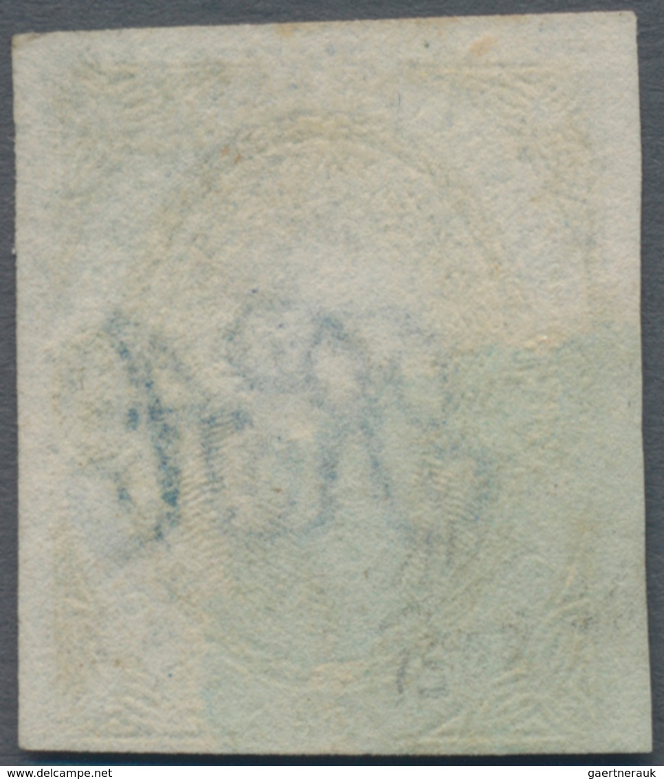 Argentinien: 1864, 15 C Sharp Print Blue, First Print Run Without Perforation, Very Nice Example Wit - Autres & Non Classés