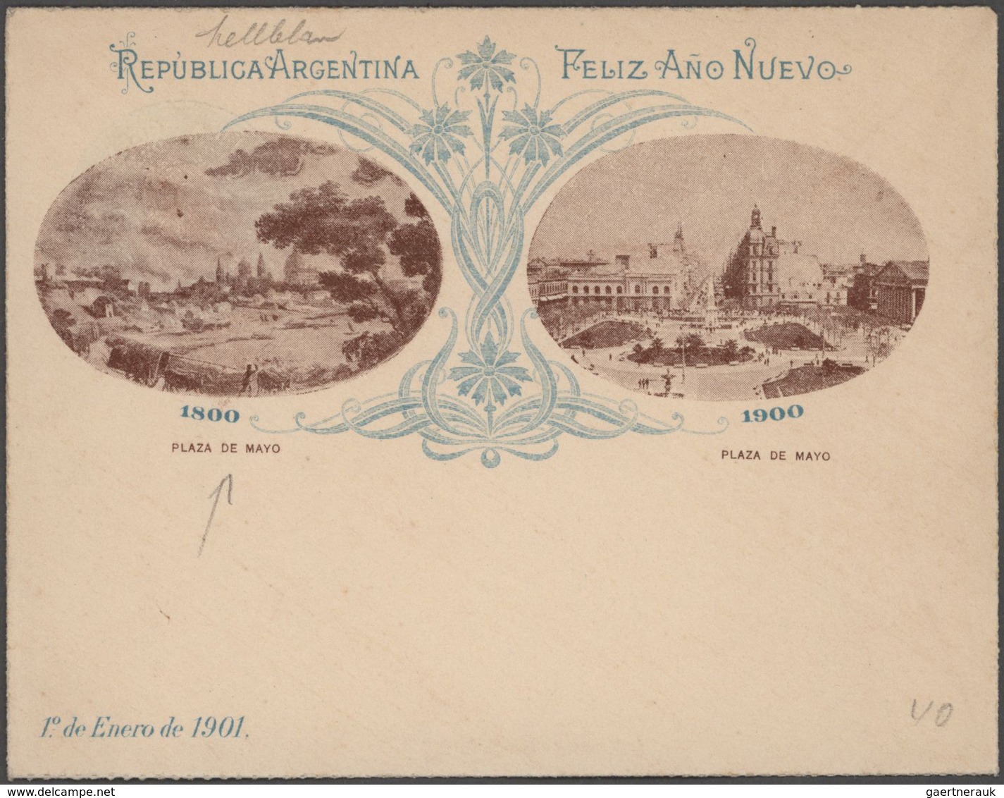 Argentinien - Ganzsachen: 1876/1923 specialized collection in an ancient album with ca. 540 unused a