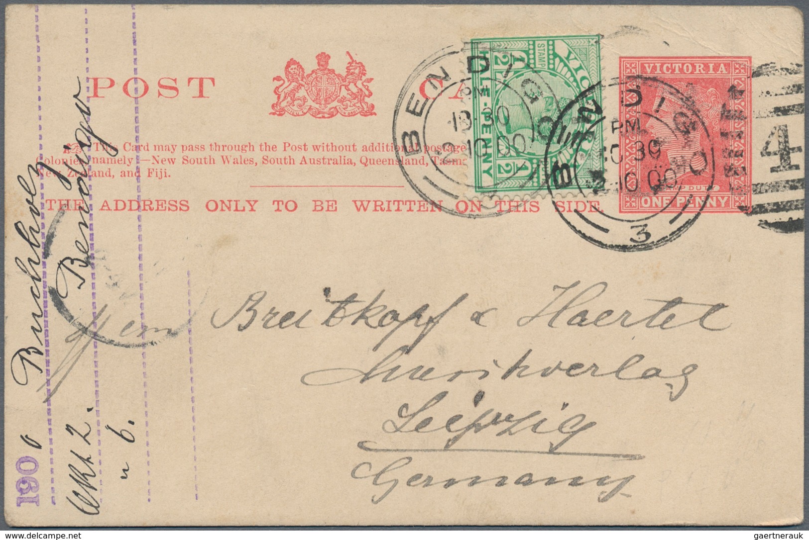 Australische Staaten: 1880/1901 (ca.), mostly used stationery and few covers (34) of Victoria and so
