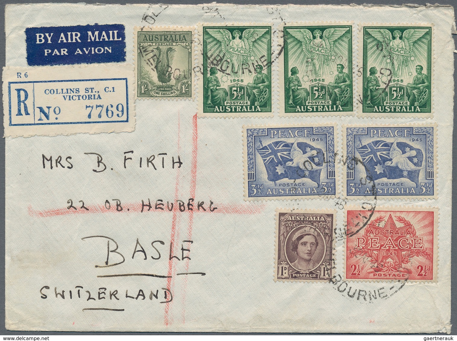 Australien: 1927/66, Ca. 90 Covers (inc. One Ppc) Mostly Used To Switzerland With WWII Censorship Us - Sammlungen