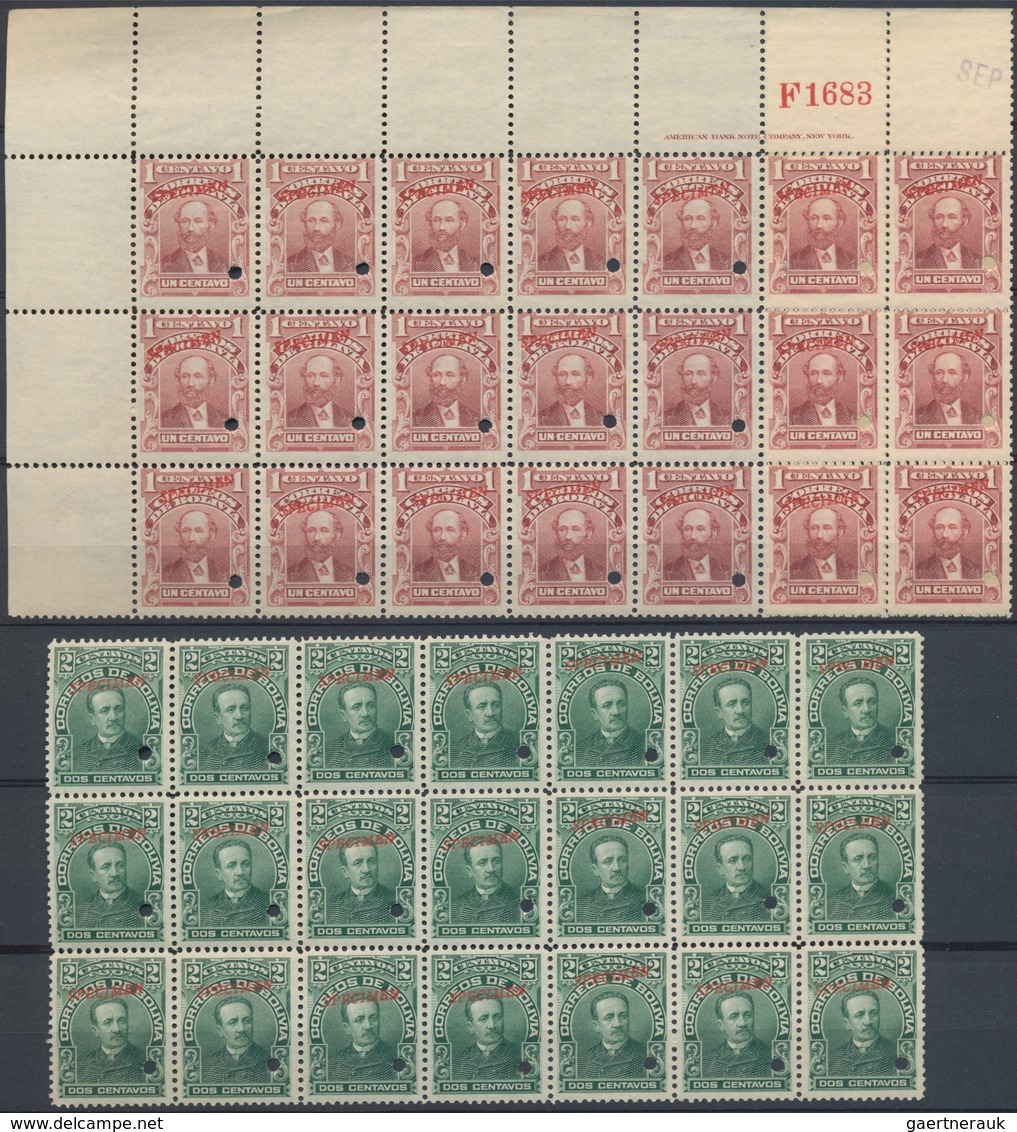 Bolivien: 1901/1935, ABN Specimen Proofs, Assortment Of Apprx. 444 Stamps, All Within (larger) Multi - Bolivia