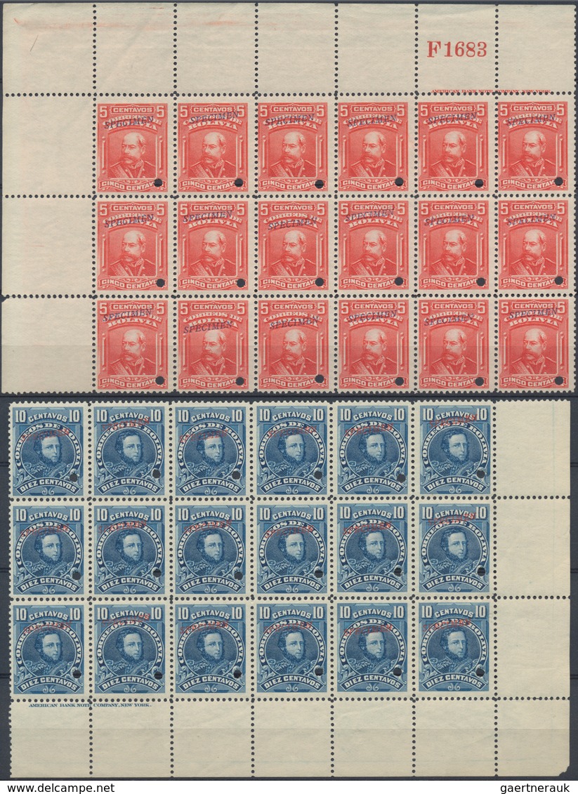 Bolivien: 1901/1935, ABN Specimen Proofs, Assortment Of Apprx. 444 Stamps, All Within (larger) Multi - Bolivia