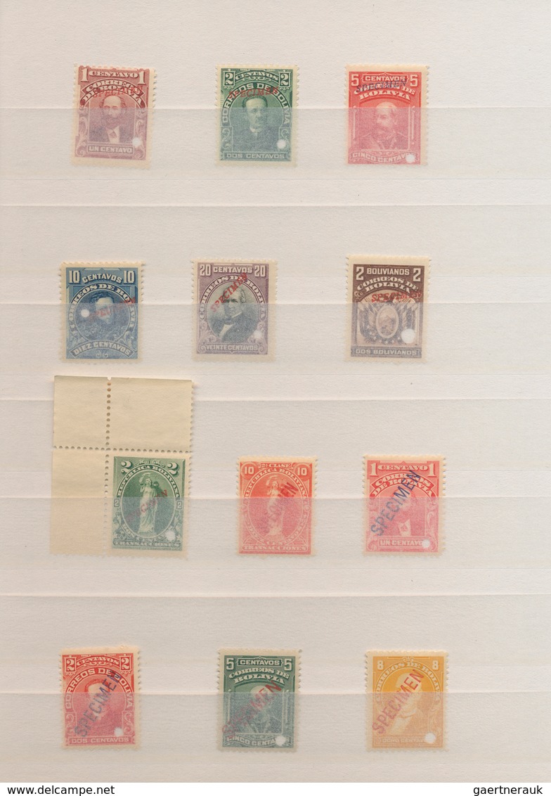 Bolivien: 1901/1935, ABN Specimen Proofs, Collection Of 45 Different Stamps. - Bolivia