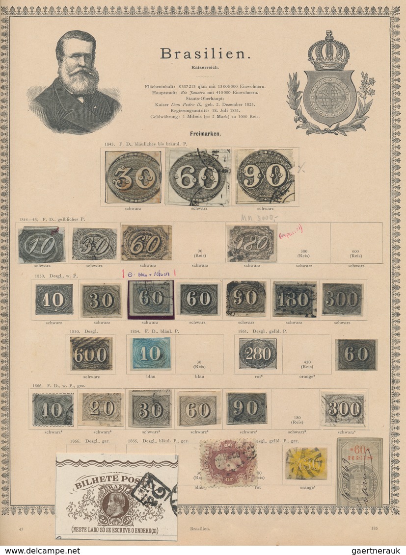 Brasilien: 1843/1888, Collection In Mixed Condition, Some With Faults Respective Without Guarantee, - Used Stamps