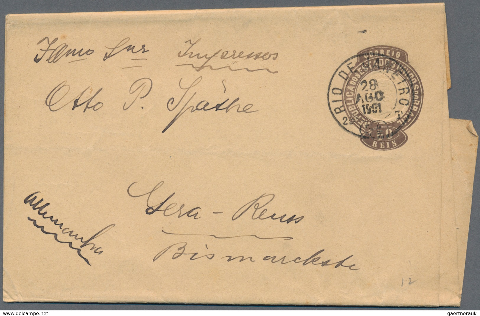 Brasilien - Ganzsachen: 1885/1936, mostly used stationery envelopes, cards, wrappers, letter cards: