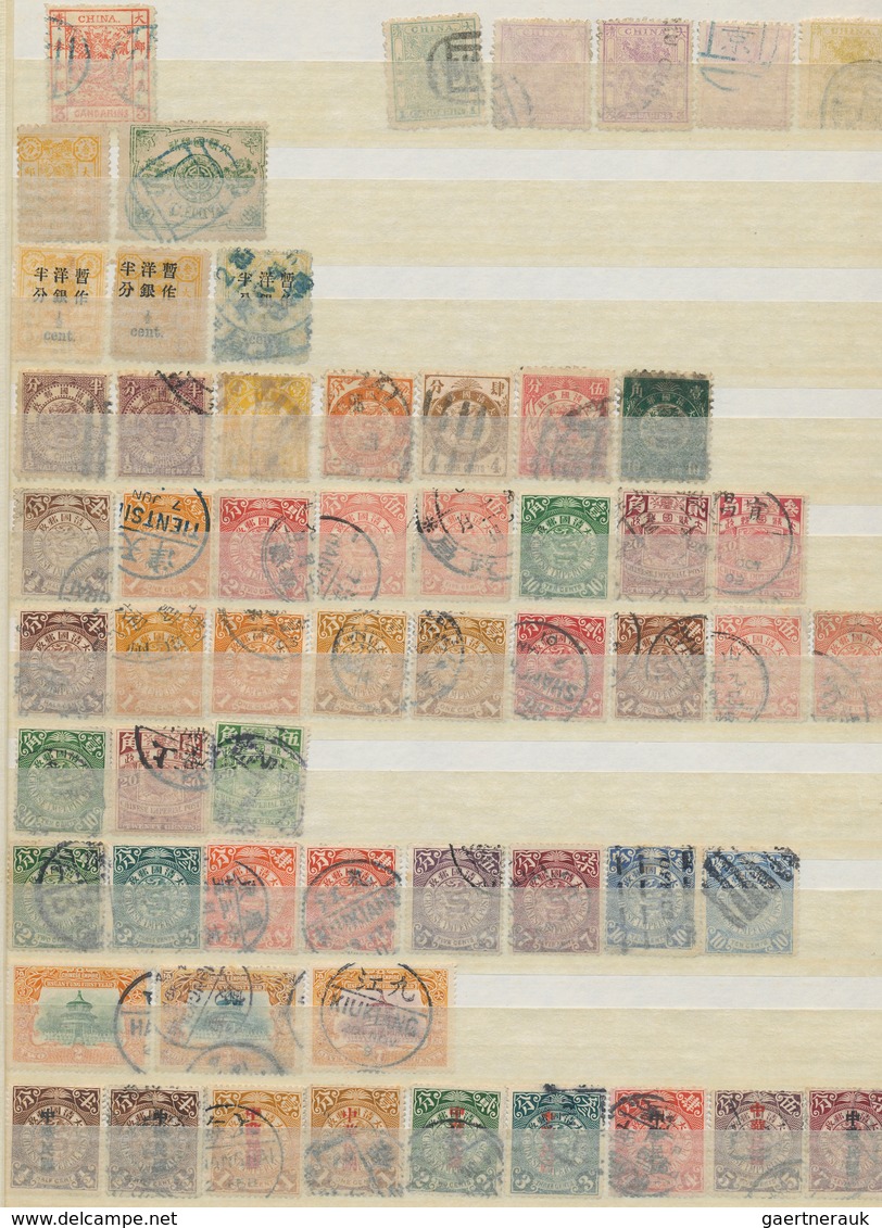China: 1878/49, Collection On Stock Pages, Starting From The Customs Large Dragon 3 Ca. Red, Various - Other & Unclassified