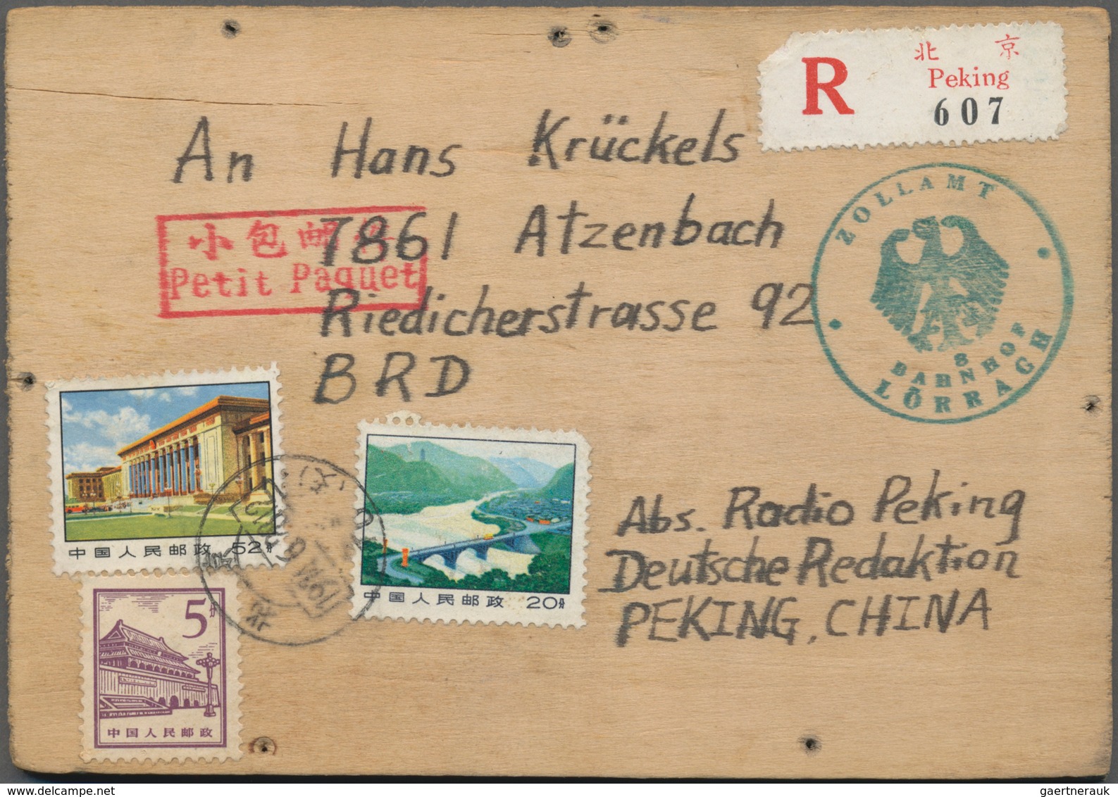 China: 1907/2012 (ca.), 17 Covers And Cards Including Small Packet Label, And Blind Post Letter Used - Other & Unclassified