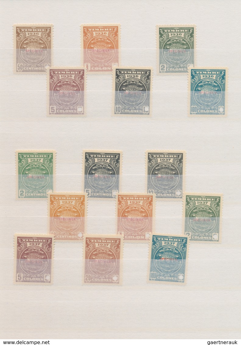 Costa Rica: 1934/1946, ABN Specimen Proofs, Airmails And Fiscals, Collection Of Apprx. 85 Stamps. - Costa Rica