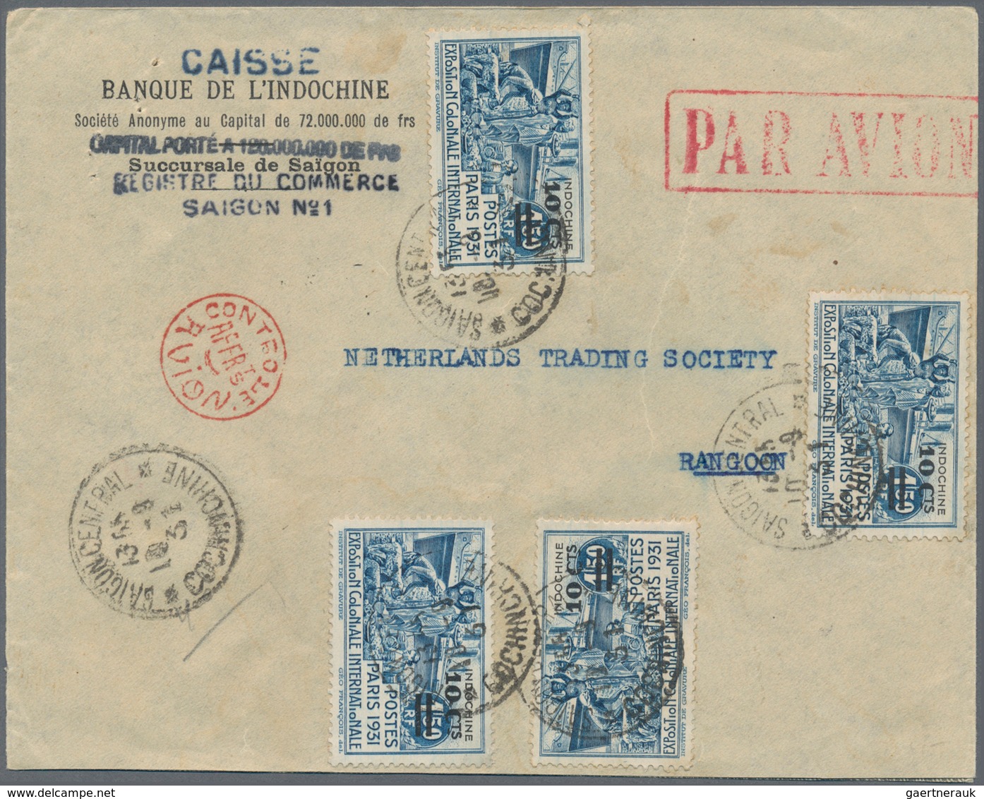 Französisch-Indochina: 1899/1938, Covers (7), Used Stationery (6) Inc. 1899 Registered AR-cover To G - Briefe U. Dokumente