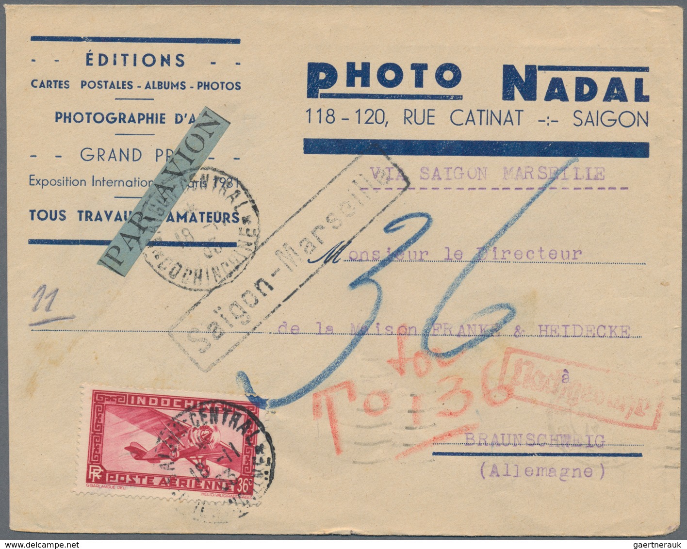 Französisch-Indochina: 1899/1938, Covers (7), Used Stationery (6) Inc. 1899 Registered AR-cover To G - Briefe U. Dokumente