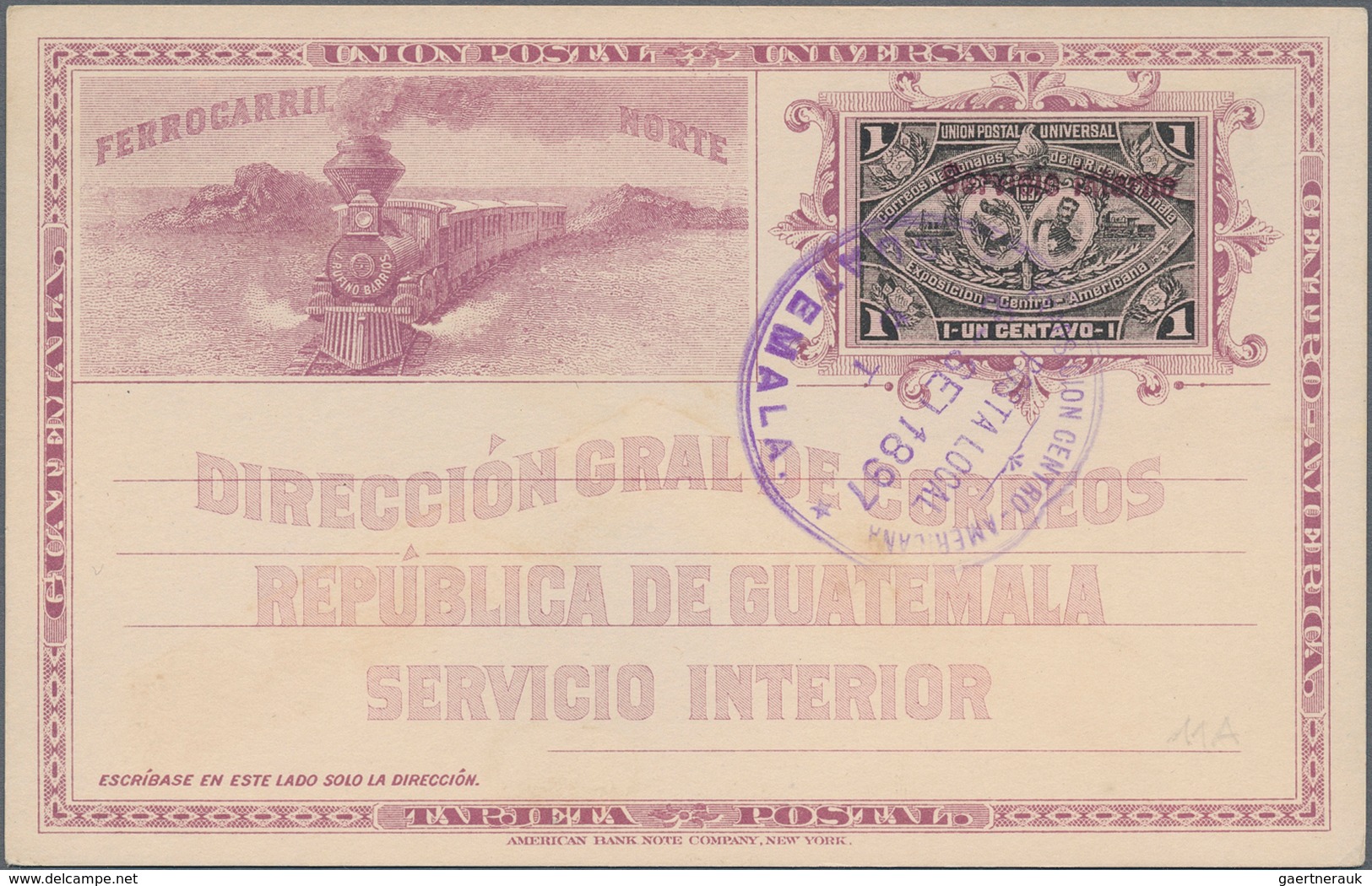 Guatemala - Ganzsachen: 1890/1900, 25 stationaries, mostly used commercially abroad or as inland mai