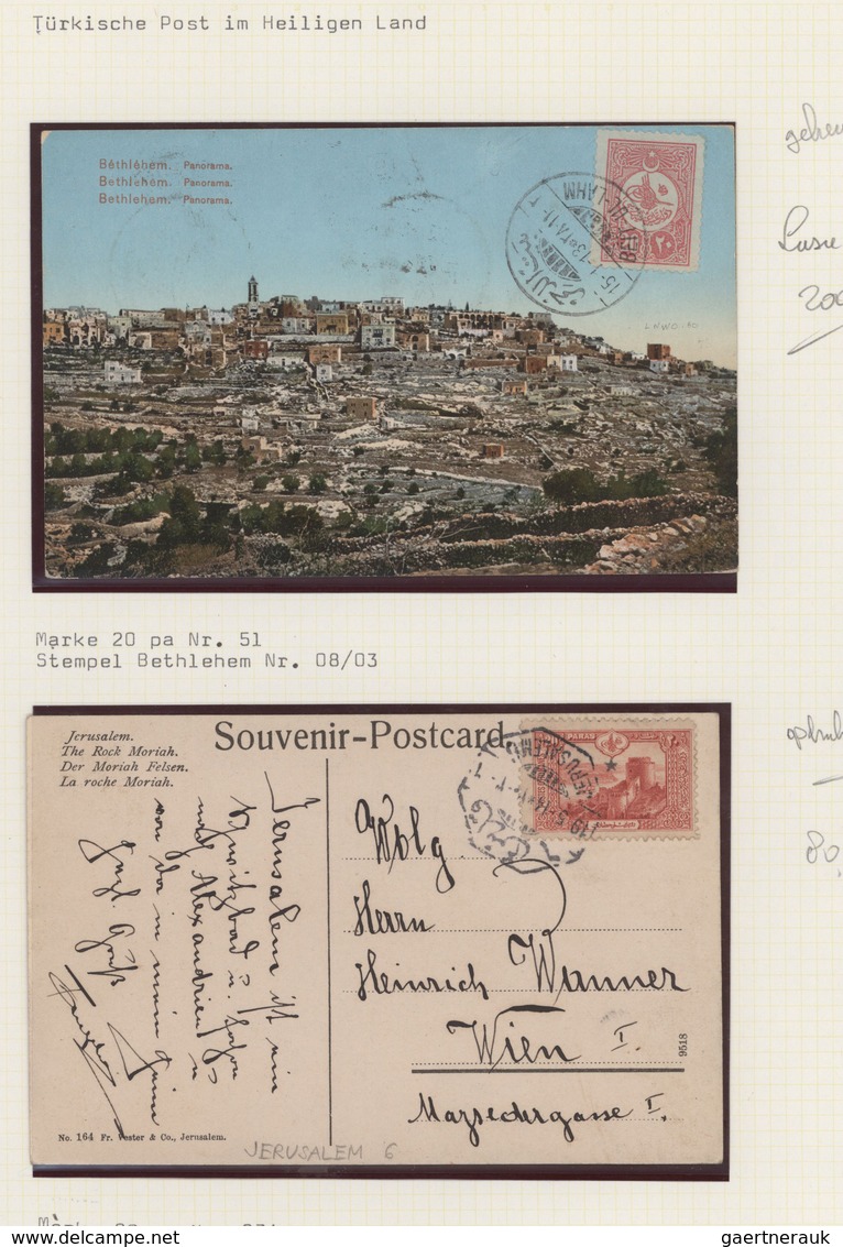 Holyland: 1890/1918 Ca., Ottoman Empire, Comprehensive Postmark Collection With 34 Covers/cards And - Palestine