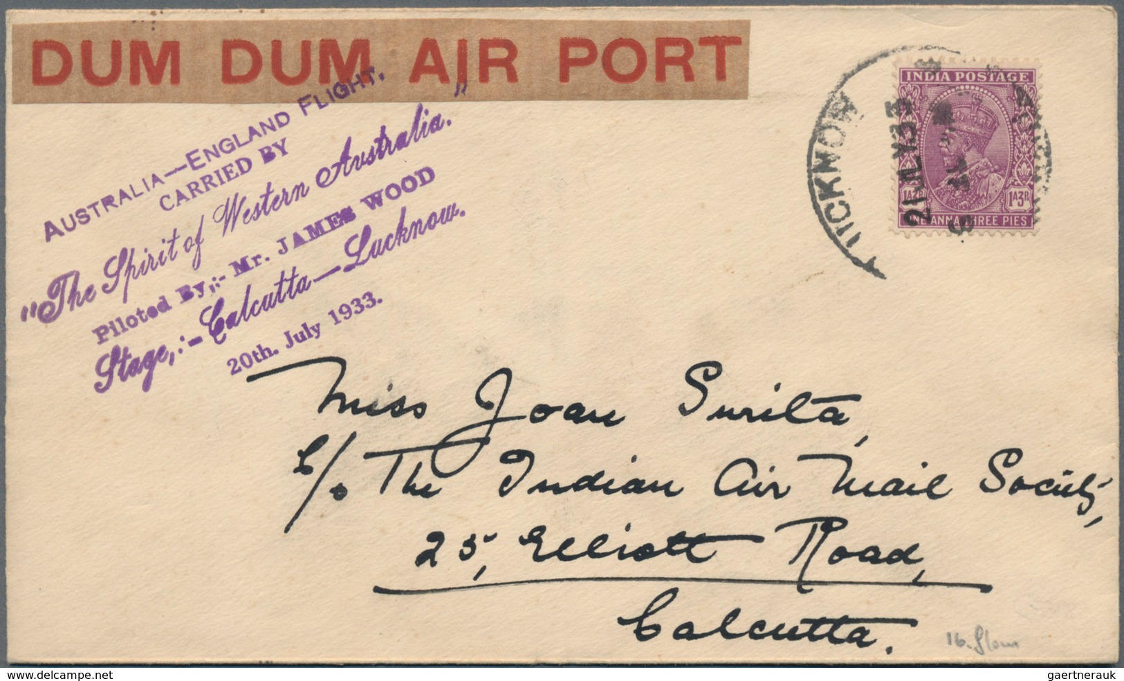 Indien - Flugpost: 1925-33 Three Scarce And Special Flight Covers, With 1) 1925 Aeroplane Picture Po - Airmail